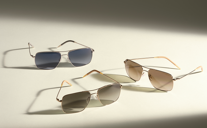 Oliver Peoples Eyewear Featuring Barberini® Sunglass Lenses Three Oliver Peoples® sunglasses with Barberini® sun lenses, highlighting premium eyewear design, high-quality glass lenses, optical excellence, and sophisticated craftsmanship.